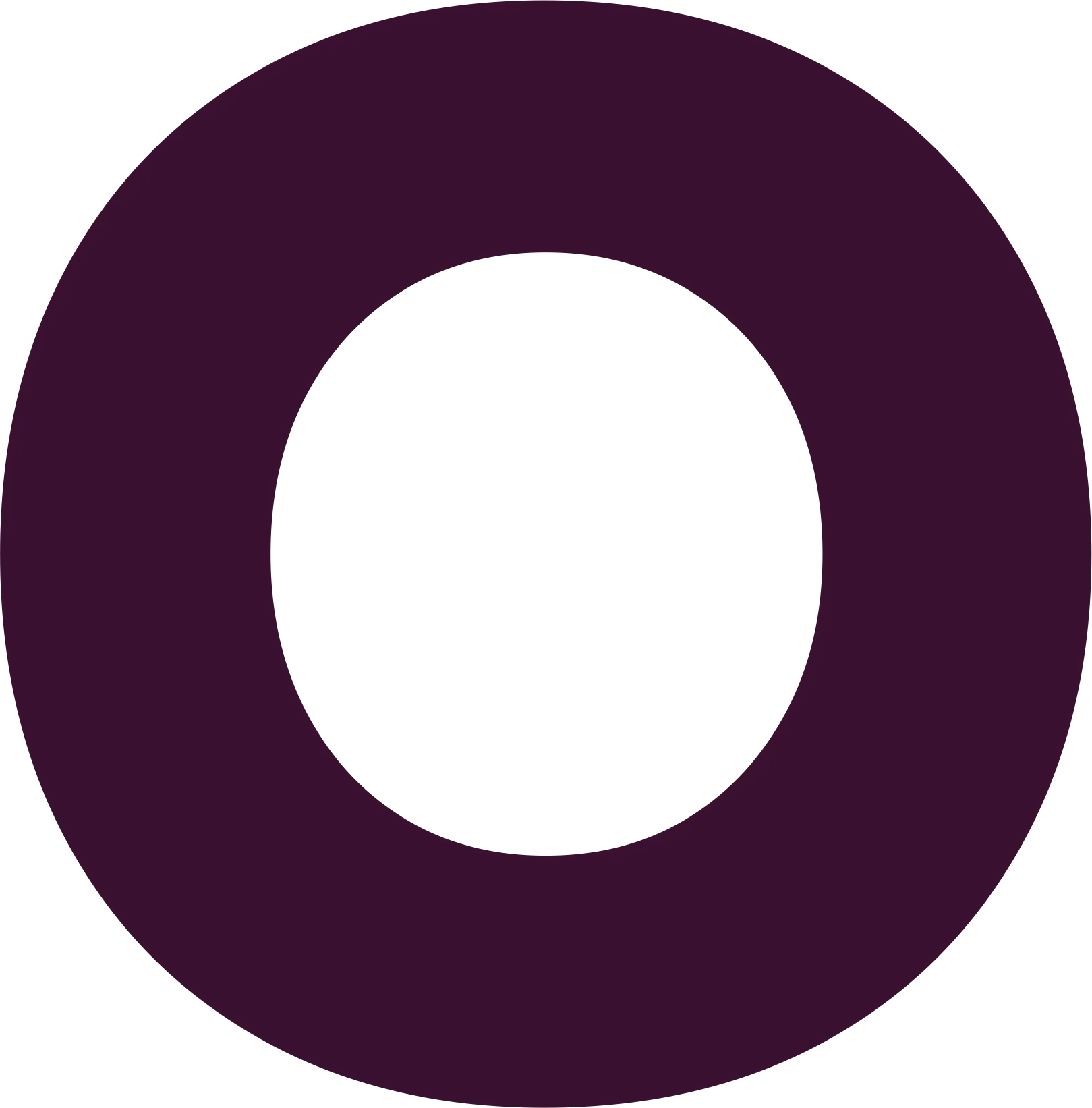 A geometric design with concentric black and purple circles.